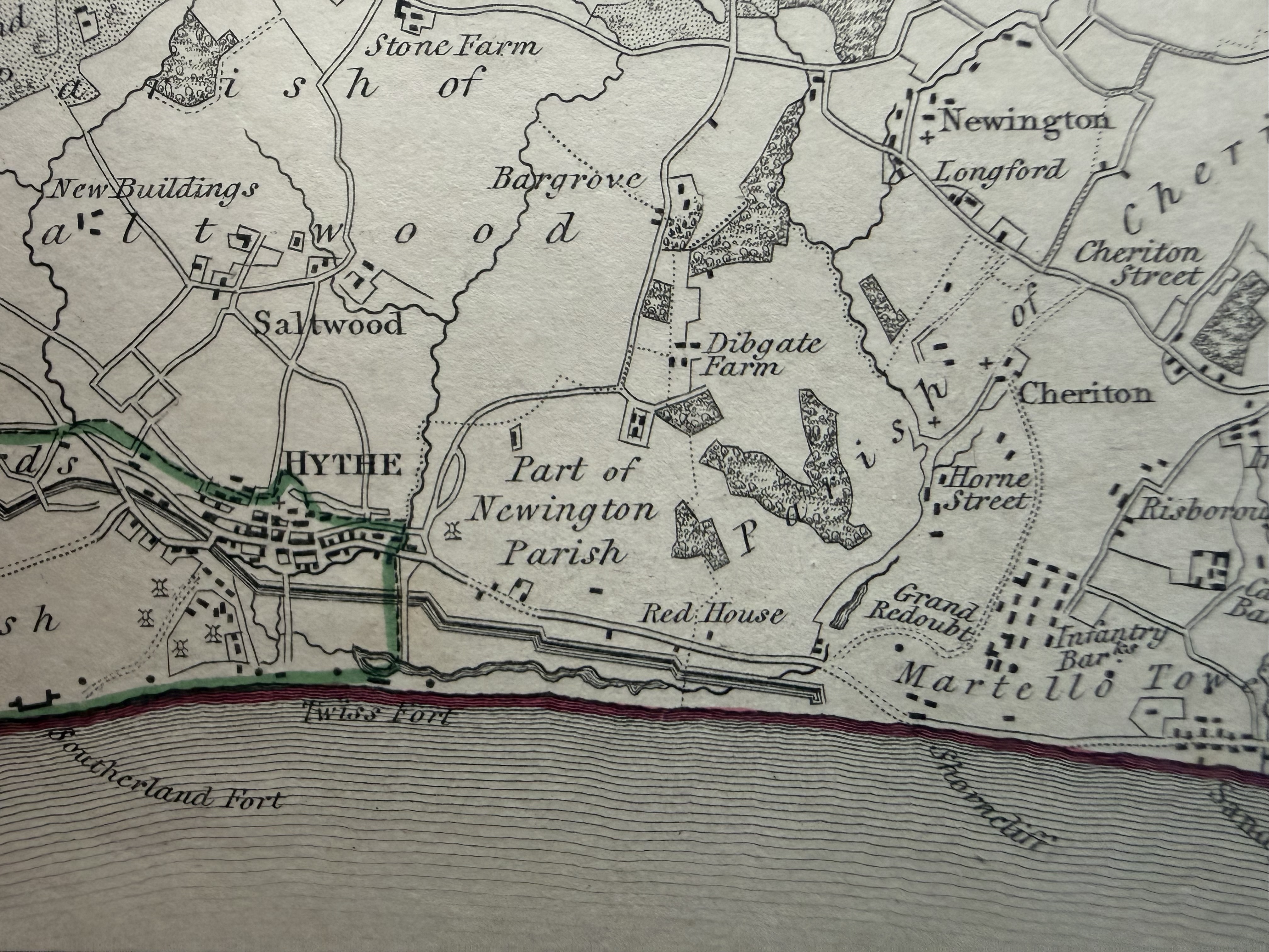 Hythe Borough Boundary (c.1835) Zoomed