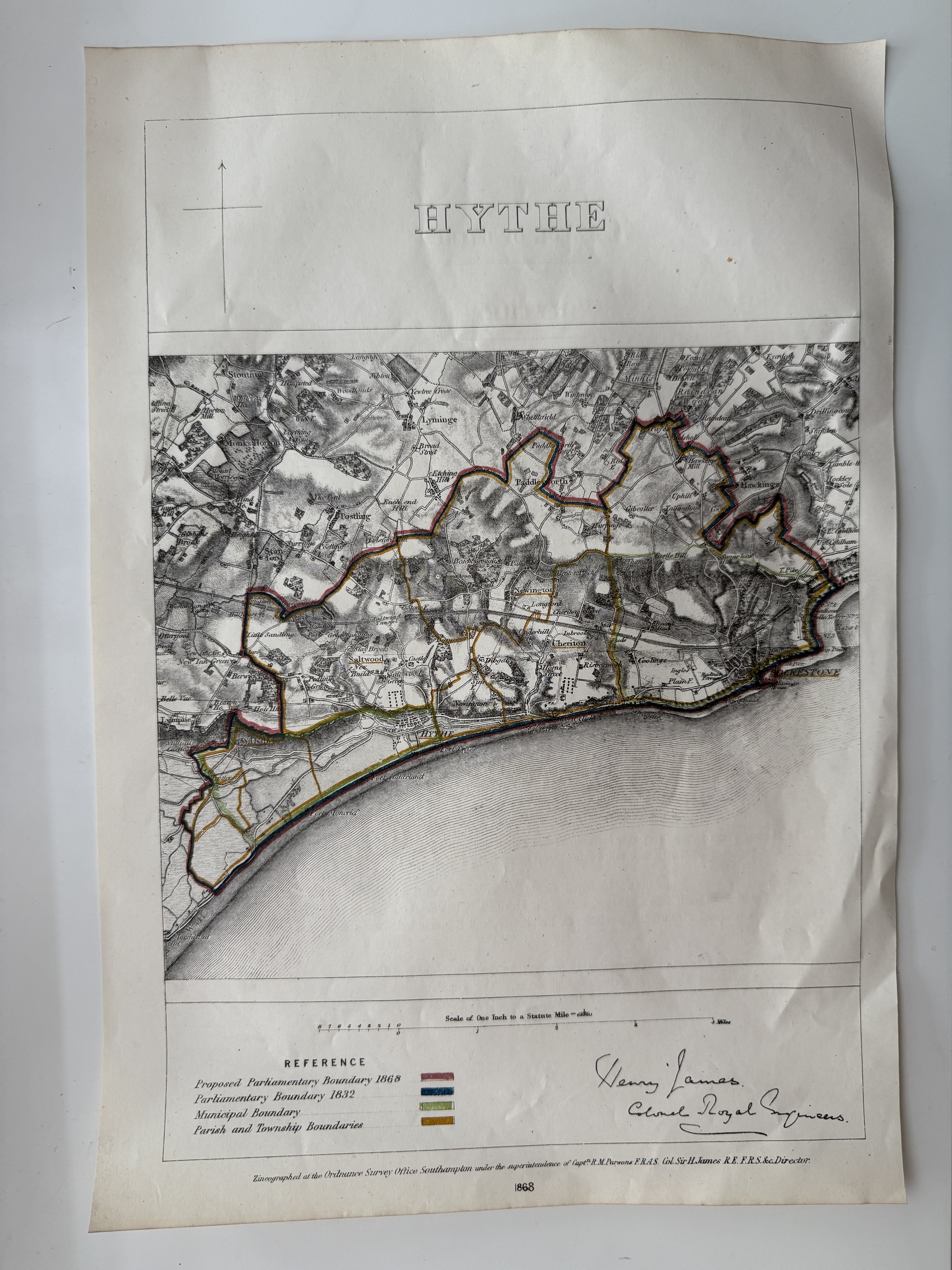 Hythe, Kent Parliamentary Boundary (1868)
