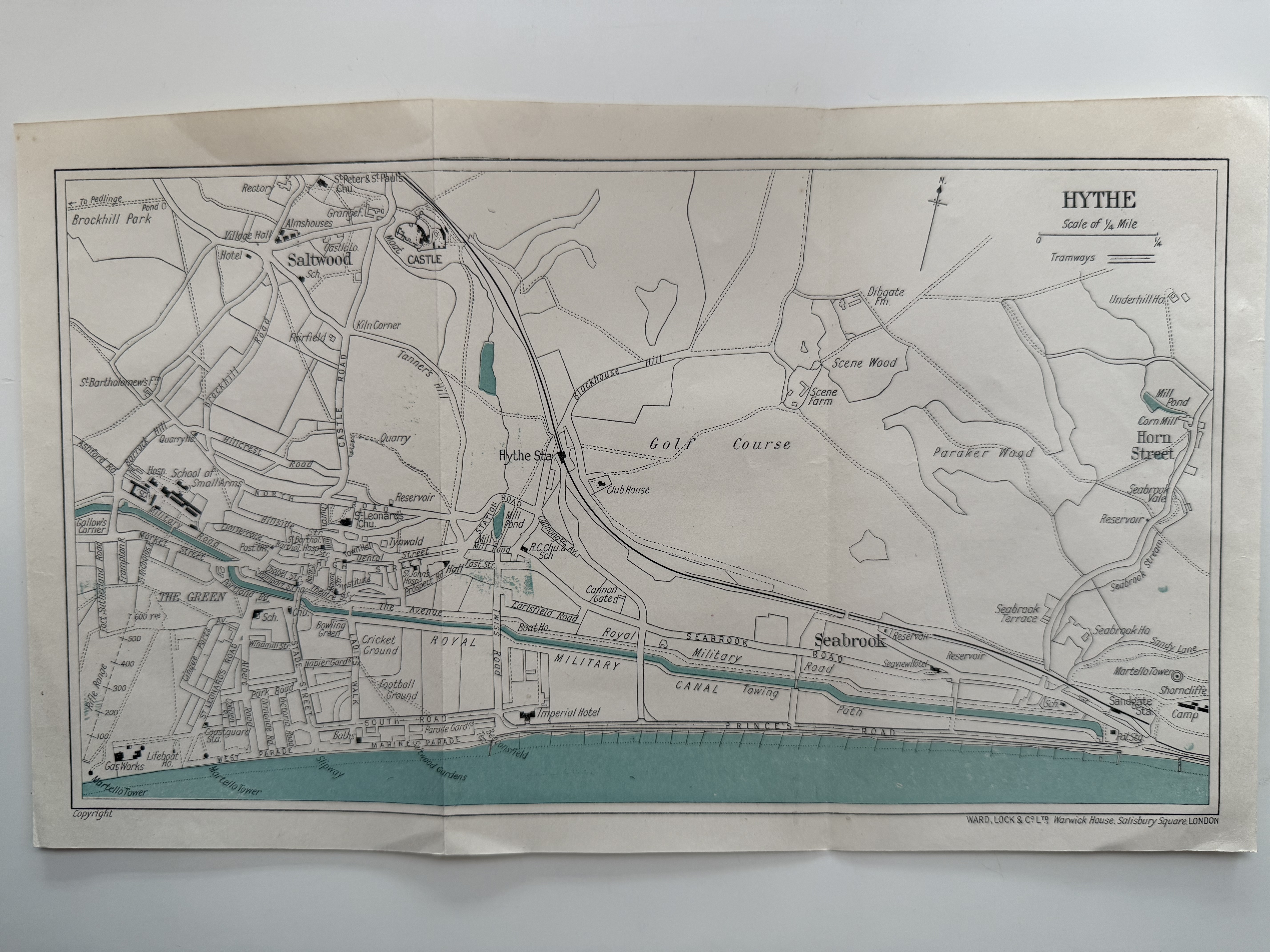 Hythe Tourist Town Map (1924)