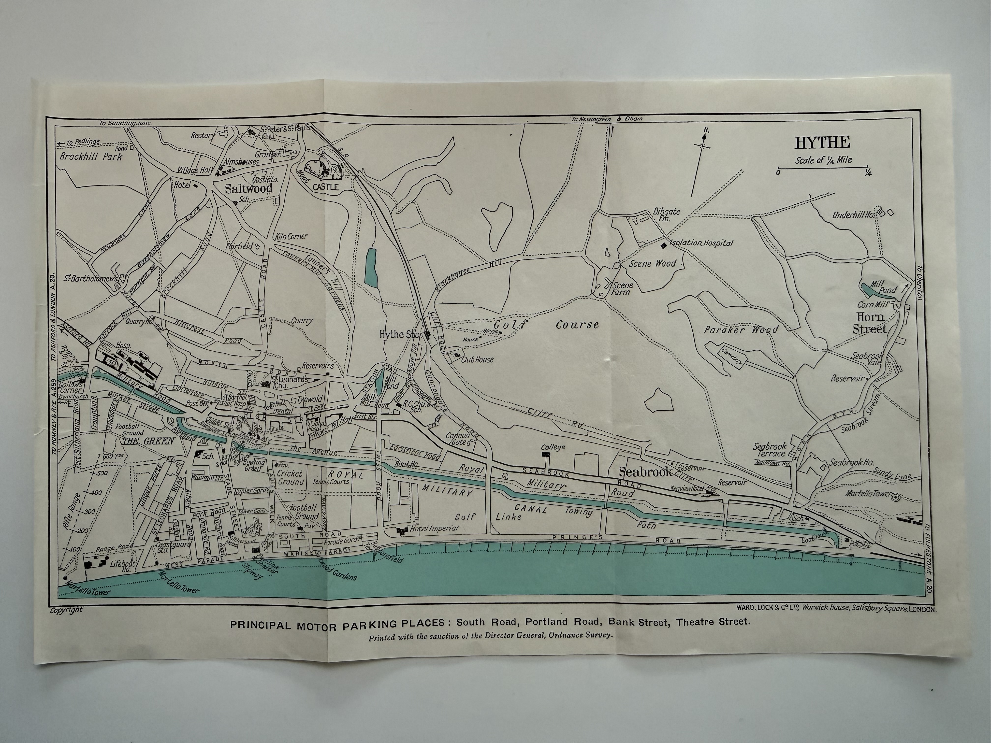 Hythe Tourist Town Map (1952)
