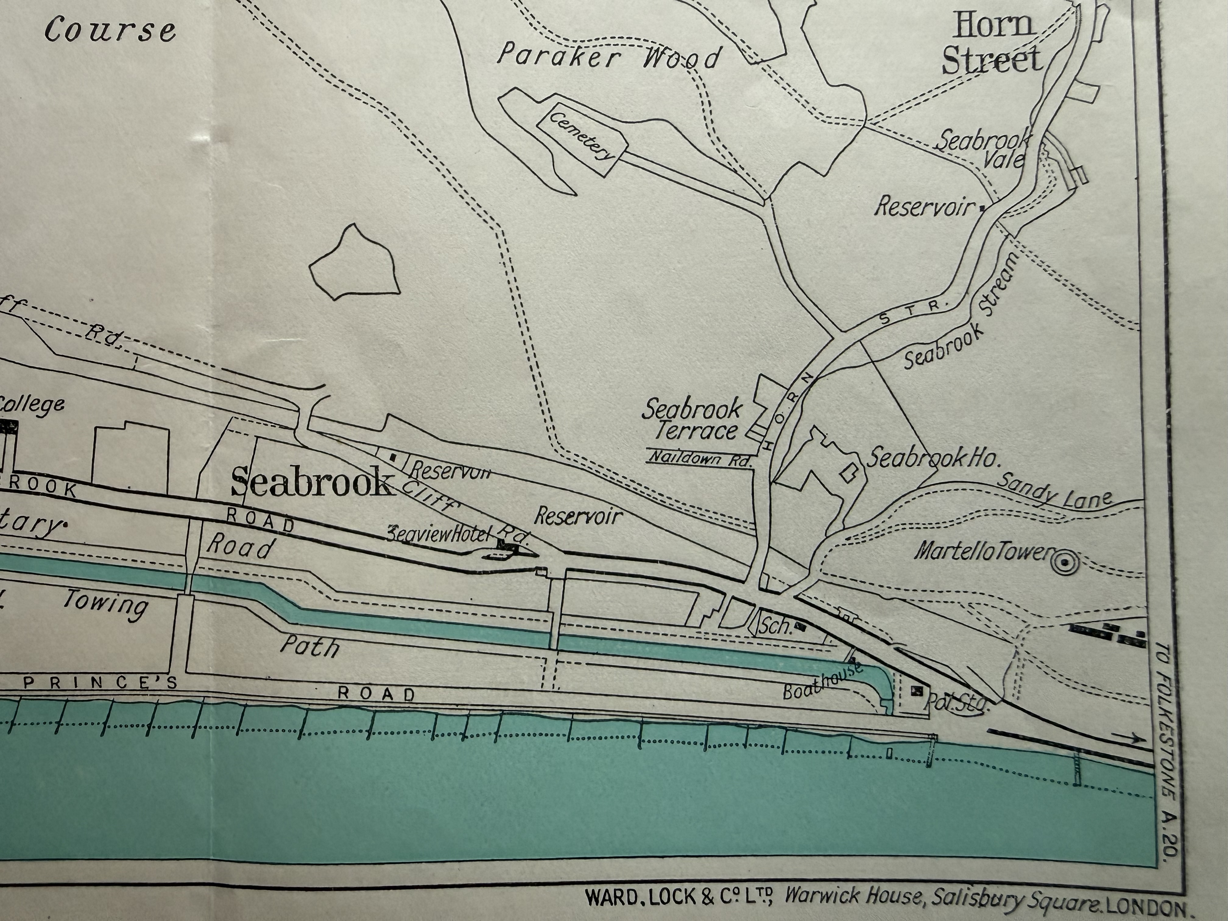 Hythe Tourist Town Map (1952) Zoomed